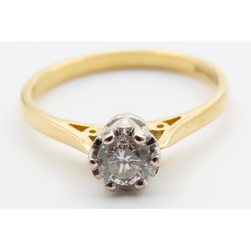 123 - Diamond Solitaire Ring Diamond Set in Platinum Mounted on 18 Carat Yellow Gold Band