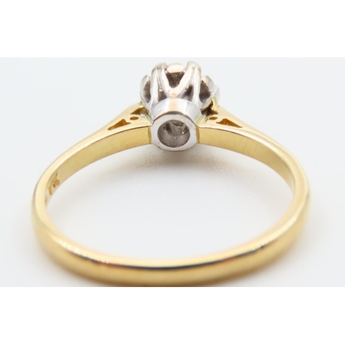 123 - Diamond Solitaire Ring Diamond Set in Platinum Mounted on 18 Carat Yellow Gold Band