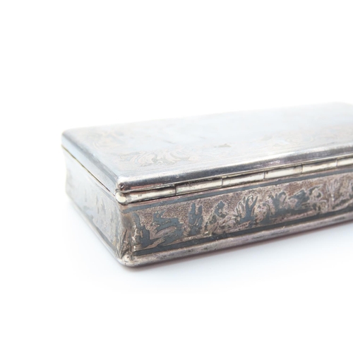 130 - Silver Desk Box with Gilded Interior Finely Engraved Decoration Good Original Condition Tarnished wi... 