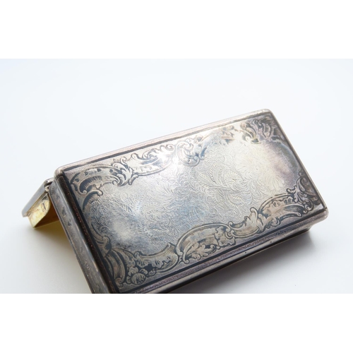 130 - Silver Desk Box with Gilded Interior Finely Engraved Decoration Good Original Condition Tarnished wi... 