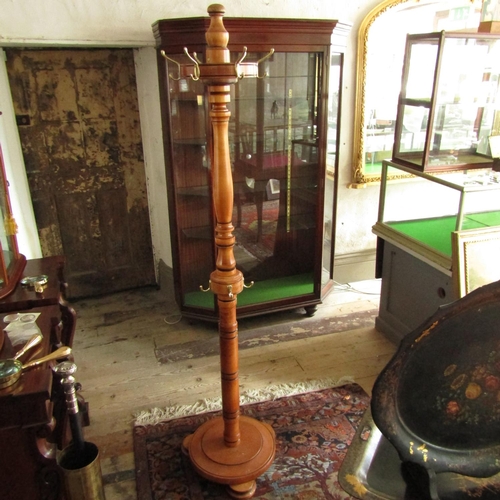 456 - Hat and Coat Stand Turned Pedestal Form Approximately 6ft 2 Inches High