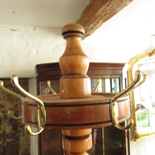 456 - Hat and Coat Stand Turned Pedestal Form Approximately 6ft 2 Inches High