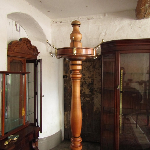 456 - Hat and Coat Stand Turned Pedestal Form Approximately 6ft 2 Inches High