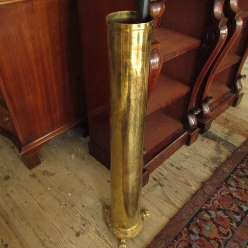 World War II Cast Brass Artillery Shell Case Now Converted for Use as Stick  and Umbrella Stand Appro