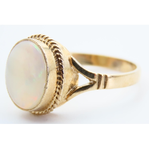 46 - Opal Set 9 Carat Yellow Gold Ring Size O and a Half