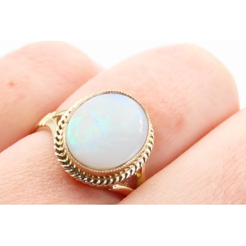 46 - Opal Set 9 Carat Yellow Gold Ring Size O and a Half