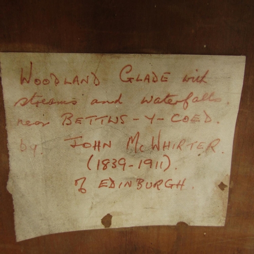 462 - John McWhirter Victorian School 1839-1911 Woodland Glade with River Contained within Original Gilded... 