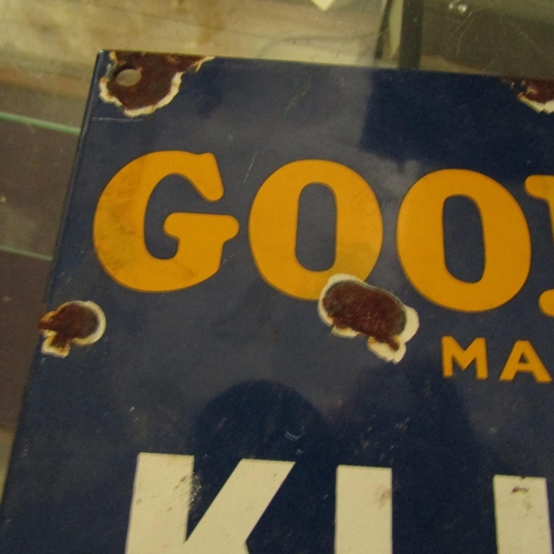 468 - Goodyear Garage Advertising Sign Enamel for Klingtite Farm Belts Sign Approximately 11 Inches Wide