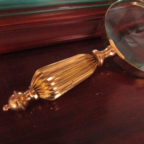 478 - Magnifying Glass Brass Mounted Approximately 8 Inches High