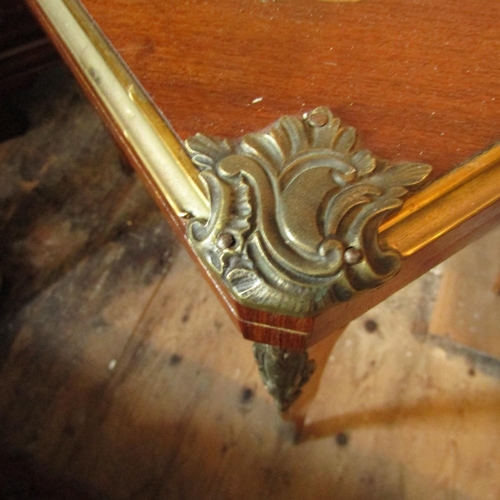 481 - Antique Marquetry Decorated Kingswood Fold Over Games Table Ormolu Mounted Cabriole Supports with Fi... 