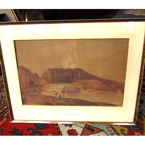 484 - Andrew Nichol 1804-1886 Giant's Causeway Co. Antrim Watercolour Signed Approximately 20 Inches Wide ... 