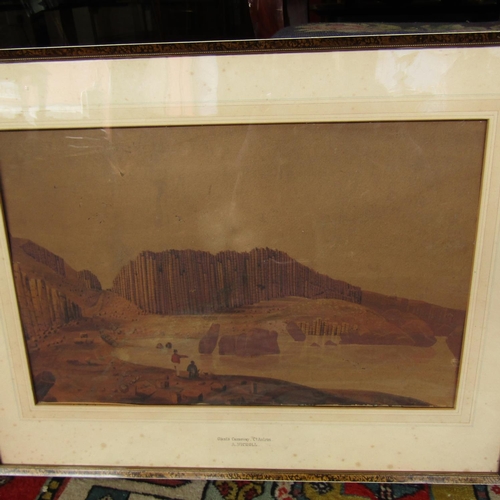 484 - Andrew Nichol 1804-1886 Giant's Causeway Co. Antrim Watercolour Signed Approximately 20 Inches Wide ... 