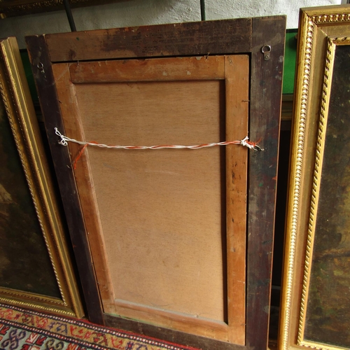 487 - Set of Four Victorian Oil Paintings Courting Scenes Oil on Panel Contained within Gilded Frames Each... 