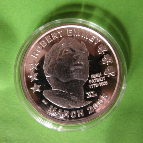 490 - Silver Robert Emmett Irish Dollar Commemorative Coin Dated March 2005