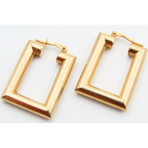 55 - Pair of Geometric Form 9 Carat Yellow Gold Earrings Each 2cm Drop
