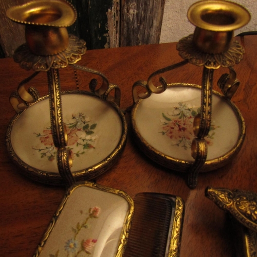 562 - Ormolu Mounted Full Dressing Table Set Attractively Detailed Quantity as Photographed