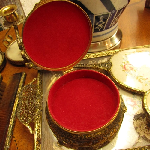 562 - Ormolu Mounted Full Dressing Table Set Attractively Detailed Quantity as Photographed