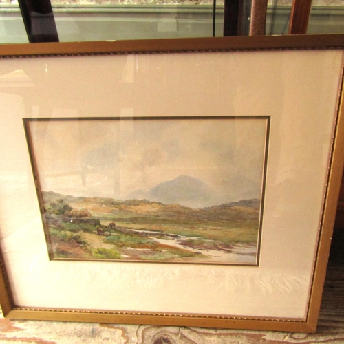 570 - Gladys Wynne Watercolour Lake with Mountain Beyond Signed Lower Left Framed and Glazed Inscription t... 