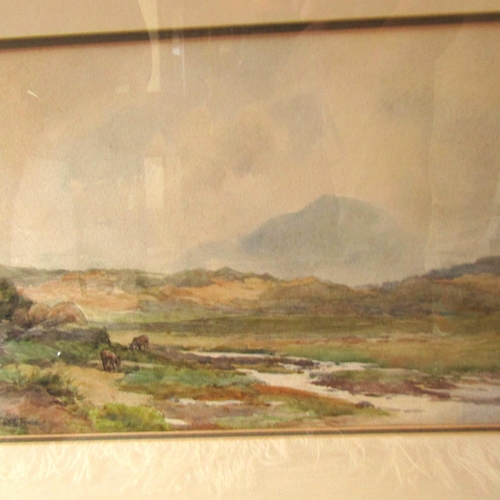 570 - Gladys Wynne Watercolour Lake with Mountain Beyond Signed Lower Left Framed and Glazed Inscription t... 