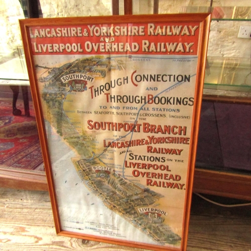 572 - Lancashire and Yorkshire Old Railway Poster Approximately 32 Inches High x 18 Inches Wide