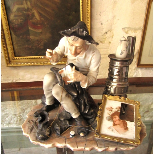 579 - Vintage Capodimonte Porcelain Figure of Tailor Attractively Detailed Approximately 7 Inches High