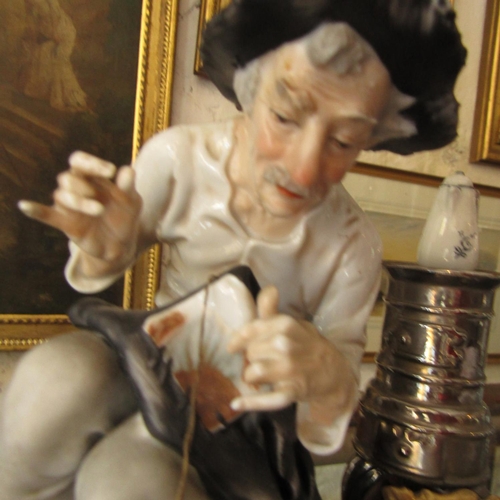 579 - Vintage Capodimonte Porcelain Figure of Tailor Attractively Detailed Approximately 7 Inches High