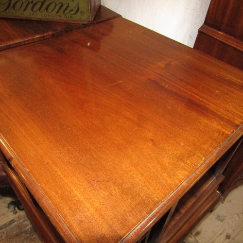 603 - Edwardian Swivel Top Mahogany Floor Bookcase Attractively Detailed Approximately 16 Inches Square x ... 