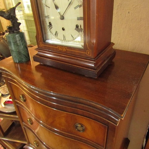 614 - Figured Mahogany Serpentine Front Chest on Chest Approximately 22 Inches Wide x 5ft 7 Inches High