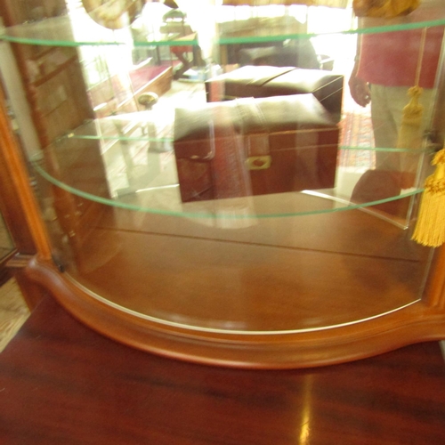 616 - Another Similar Bow Front Counter Shop Display Cabinet Three Glass Shelves Approximately 22 Inches W... 