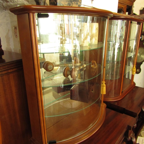 616 - Another Similar Bow Front Counter Shop Display Cabinet Three Glass Shelves Approximately 22 Inches W... 