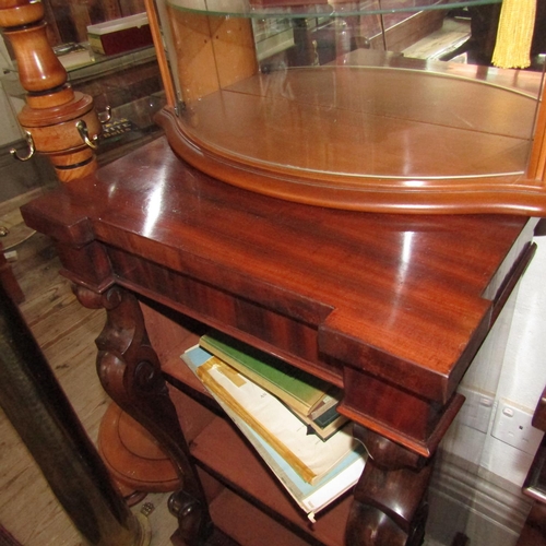 617 - Pair of William IV Figured Mahogany Open Form Bookcases Three Shelves Contained within Finely Carved... 