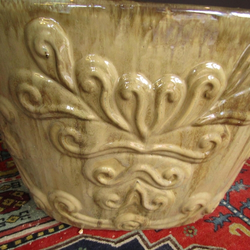 619 - French Fired and Glazed Garden Jardiniere Approximately 21 Inches Wide