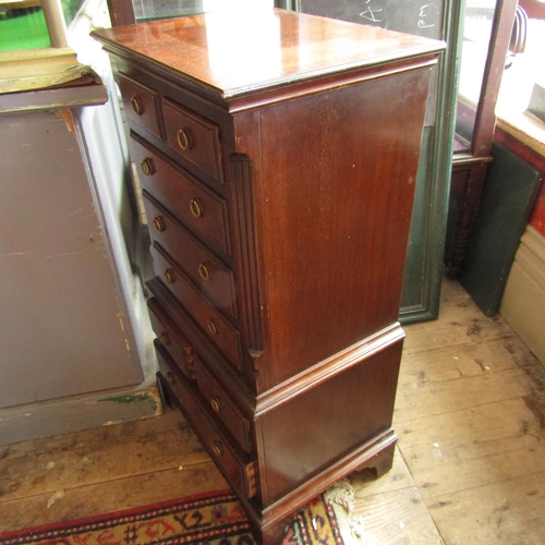 621 - Neat Form Figured Mahogany Chest on Chest Crossbanded Top Approximately 30 Inches High x 16 Inches W... 