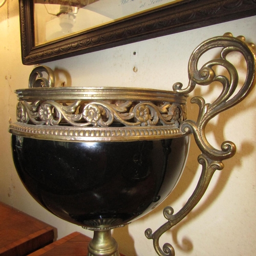 634 - Ormolu Mounted Urn Twin Side Carry Handles Approximately 10 Inches High