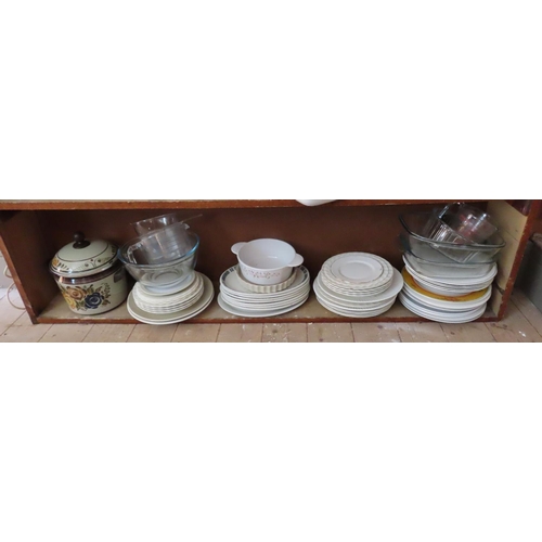 644 - Shelf of Various Kitchen Tableware Quantity as Photographed