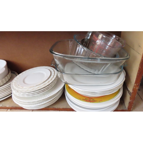 644 - Shelf of Various Kitchen Tableware Quantity as Photographed