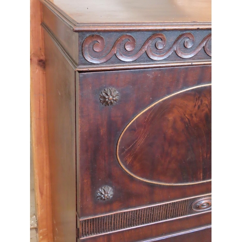 650 - Gillespie and Woodside of Belfast Figured Mahogany Pier Cabinet Shelved Interior Approximately 18 In... 