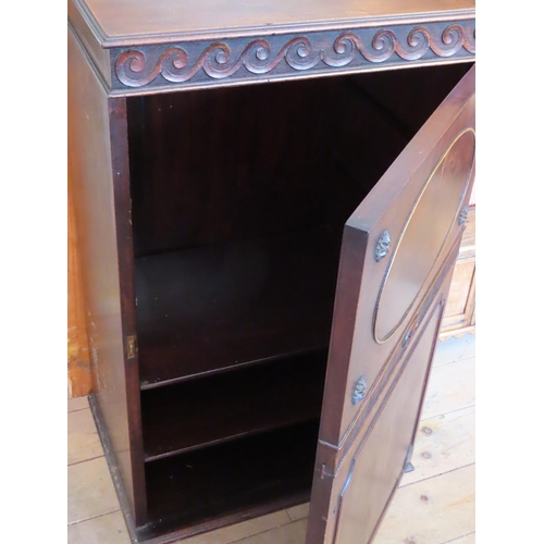 650 - Gillespie and Woodside of Belfast Figured Mahogany Pier Cabinet Shelved Interior Approximately 18 In... 