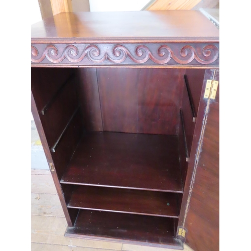 650 - Gillespie and Woodside of Belfast Figured Mahogany Pier Cabinet Shelved Interior Approximately 18 In... 