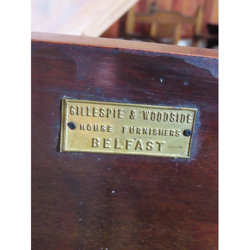 650 - Gillespie and Woodside of Belfast Figured Mahogany Pier Cabinet Shelved Interior Approximately 18 In... 