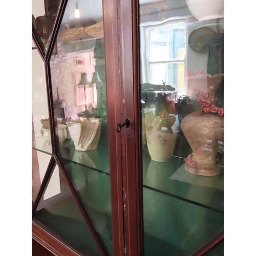 655 - Victorian Twin Door Display Cabinet Cupboard Base Double Bow Front Approximately 40 Inches Wide x 6f... 