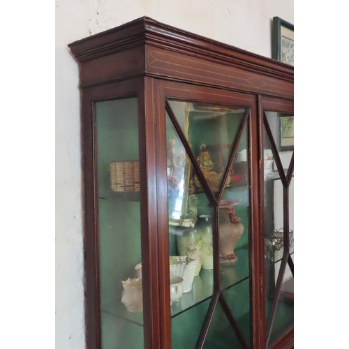 655 - Victorian Twin Door Display Cabinet Cupboard Base Double Bow Front Approximately 40 Inches Wide x 6f... 