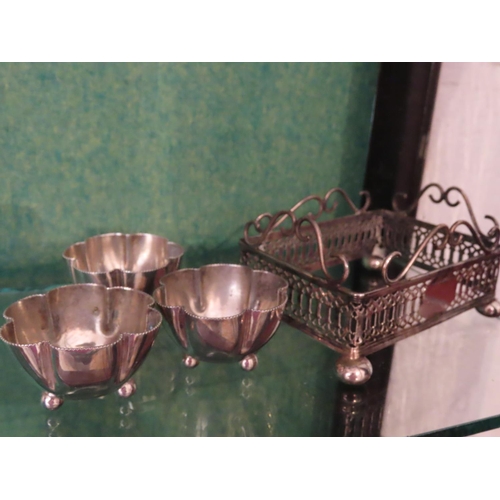 659 - Silver Table Piece and Three Cruets