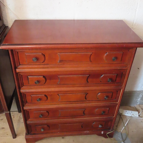 660 - Walnut Five Drawer Chest Approximately 30 Inches Wide x 40 Inches High