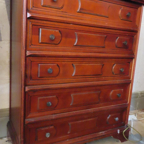 660 - Walnut Five Drawer Chest Approximately 30 Inches Wide x 40 Inches High