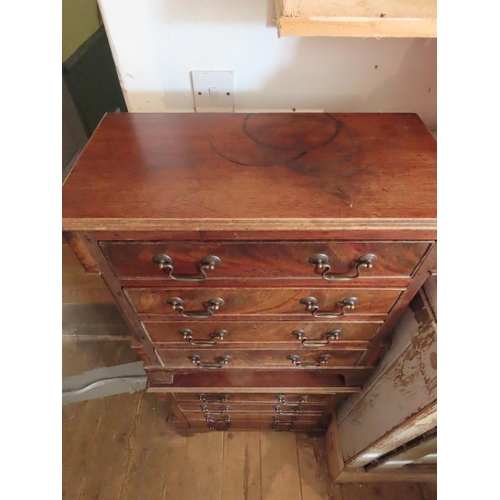 663 - Pair of Figured Mahogany Neat Form Chests Each Four Drawers Above Bracket Supports 24 Inches Wide x ... 