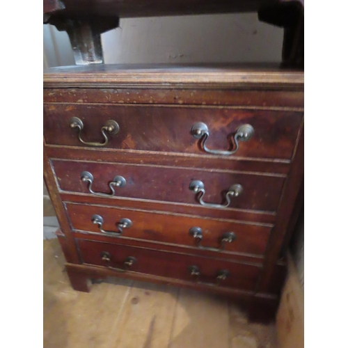 663 - Pair of Figured Mahogany Neat Form Chests Each Four Drawers Above Bracket Supports 24 Inches Wide x ... 