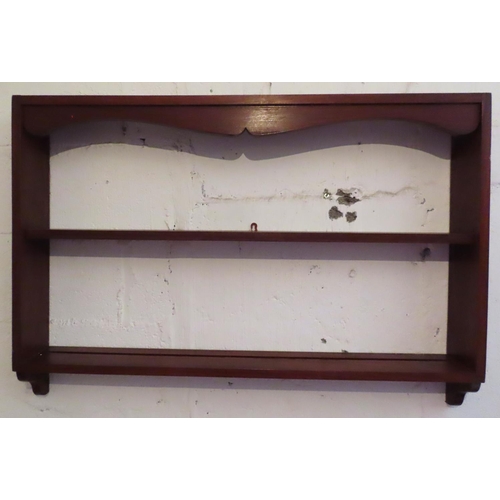 669 - Mahogany Two Tier Wall Shelf Restrained Form Approximately 30 Inches Wide