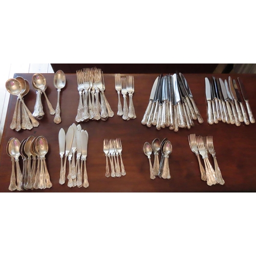 673 - Large Collection of Silver Plated Table Cutlery Natural Set Quantity as Photographed