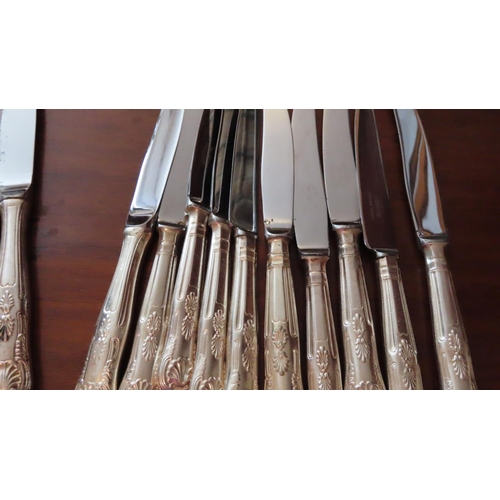 673 - Large Collection of Silver Plated Table Cutlery Natural Set Quantity as Photographed